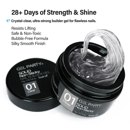 GEL PARTY 3D Solid Builder Gel – 01 Clear, photo 1
