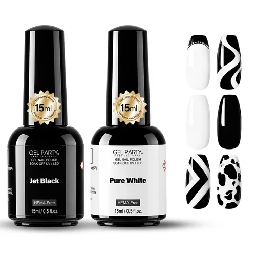 GEL PARTY Pure White & Jet Black Gel Polish, photo 1