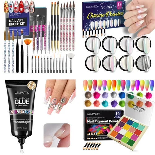 GEL PARTY Nail Art Pigment & Chrome Bundle, photo 1